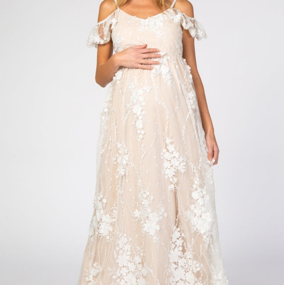 Pink Blush Maternity Wedding Dress